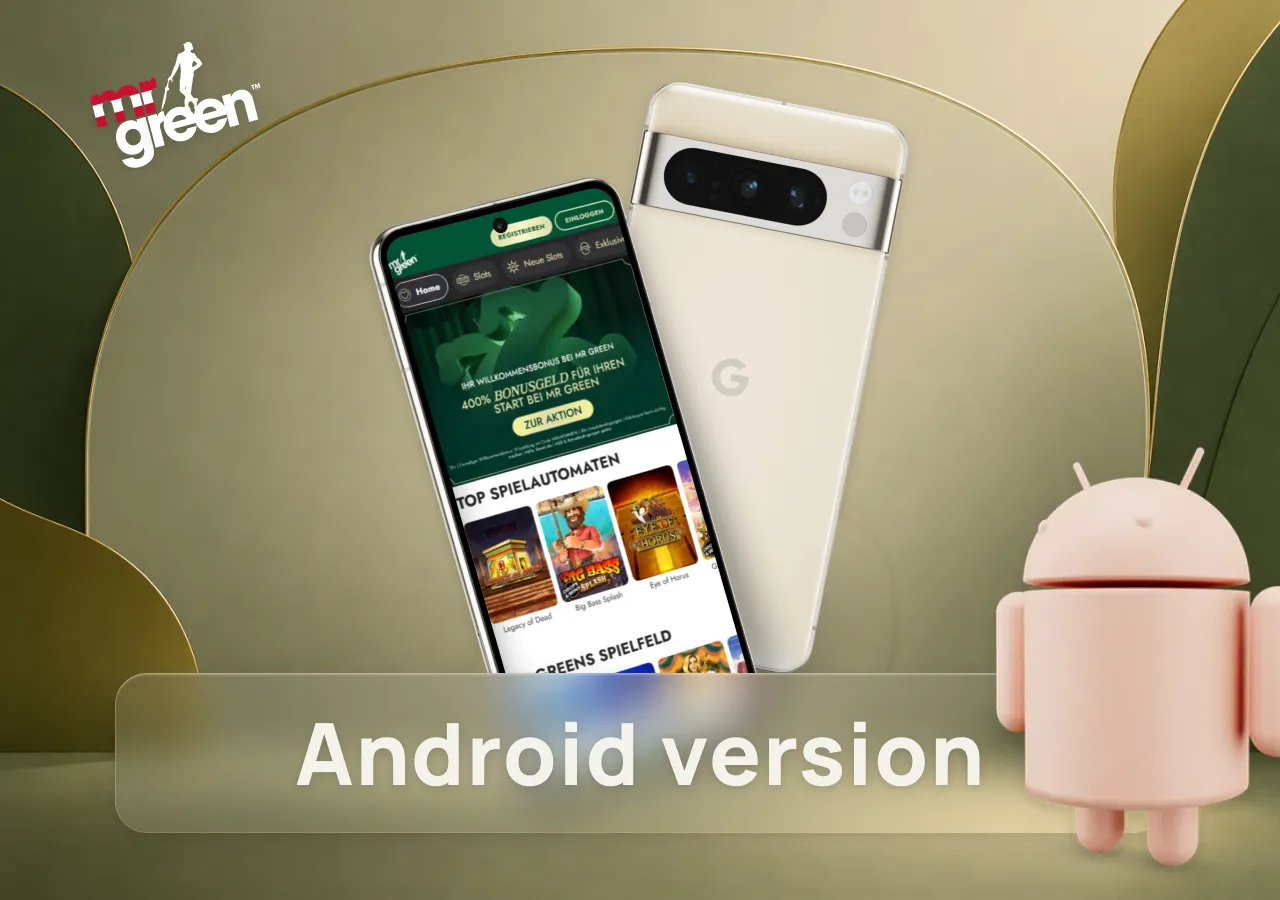 Google Pixel mit Android-Version des Mr Green Casino